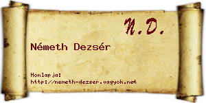 Németh Dezsér névjegykártya
